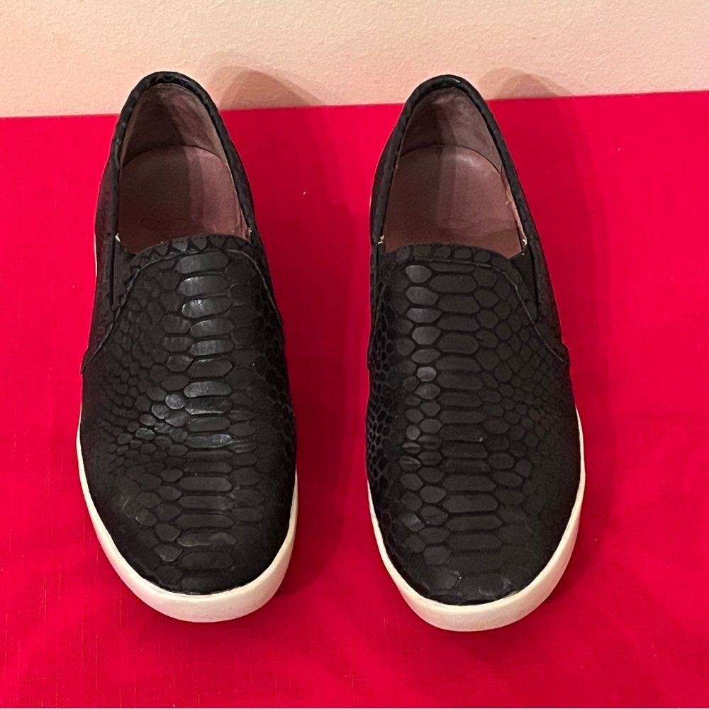 Joie Black Snake-Embossed Sneakers